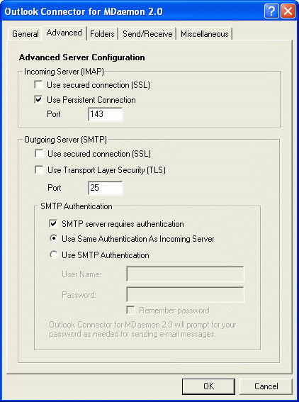 Mdaemon outlook connector настройка